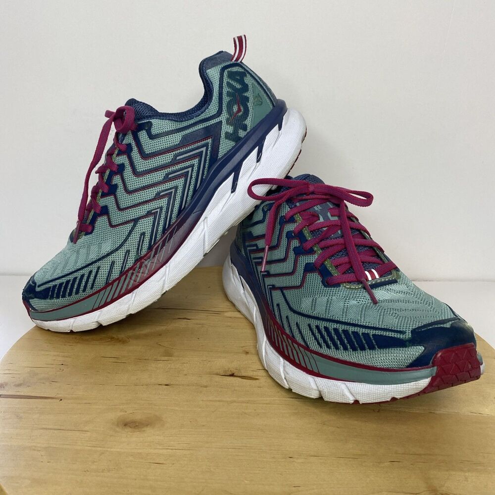 Hoka One One Clifton 4 Size 10 Womens 1016724 AVIG Blue Running Shoes Sneakers